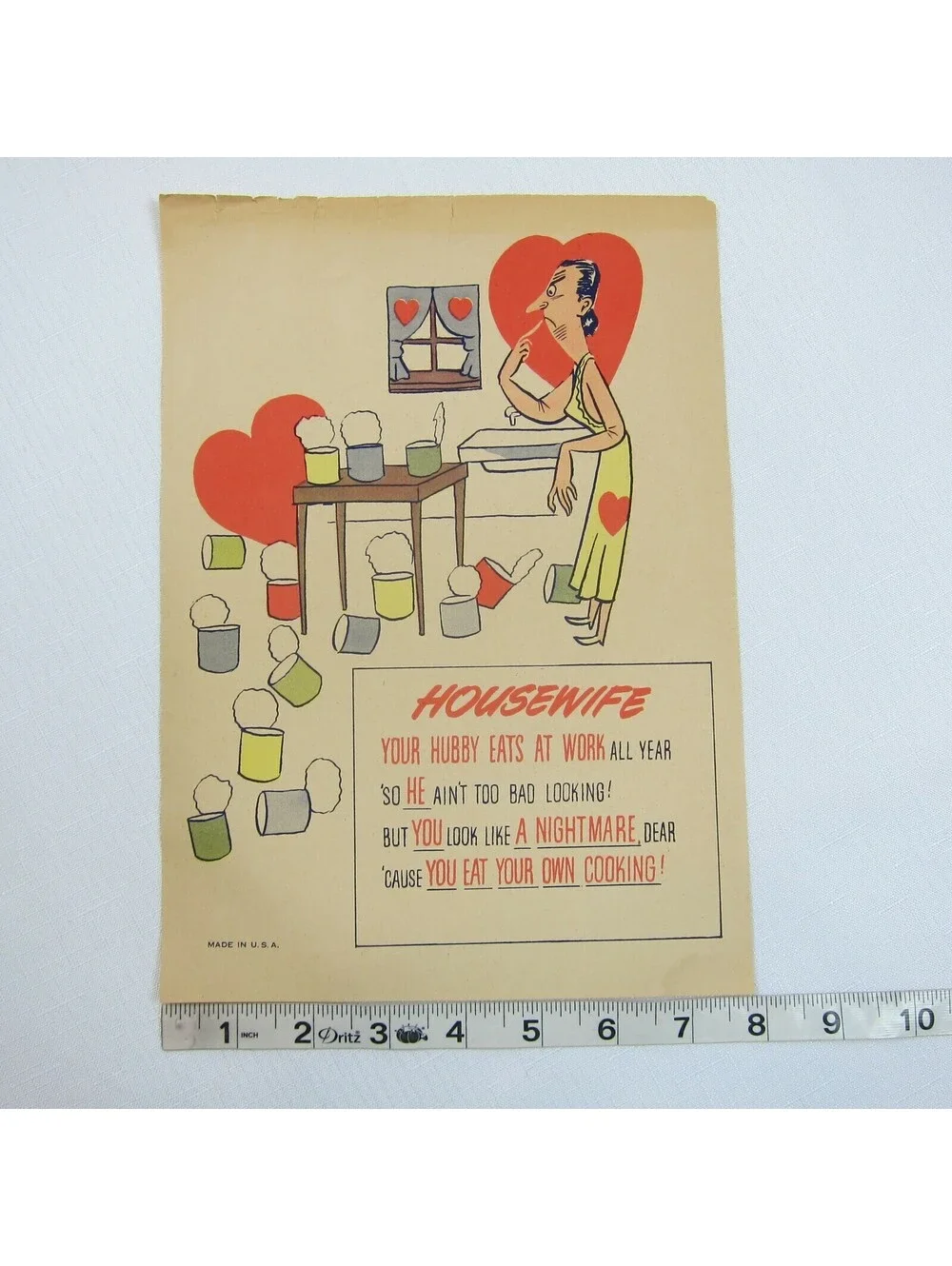 Vintage Vinegar Valentine Housewife Penny Dreadful Sarcasm Insult Poem Ephemera